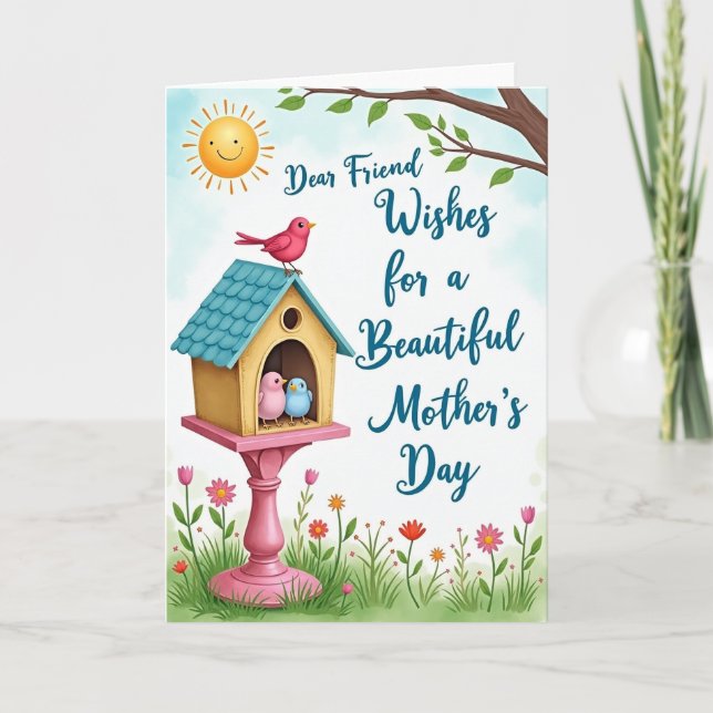 Floral Friend Mothers Day Wishes Card (Front)