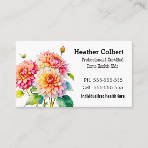 Floral Friendly Lovely Cool Caregiver Professional Business Card