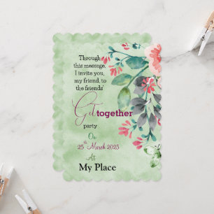 Floral Friends' Get-Together Invitation