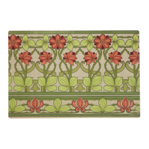 Floral Frieze Border in Art Nouveau Style Placemat