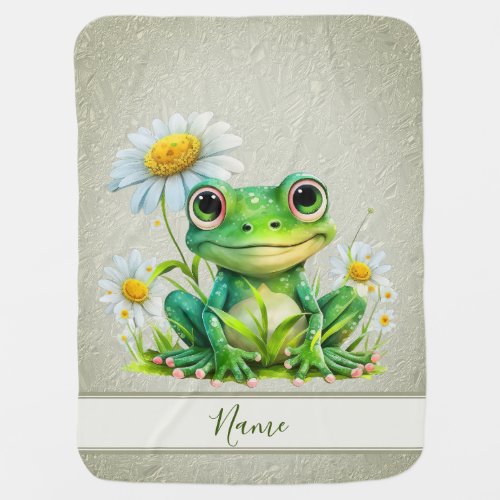 Floral Frog Baby Blanket