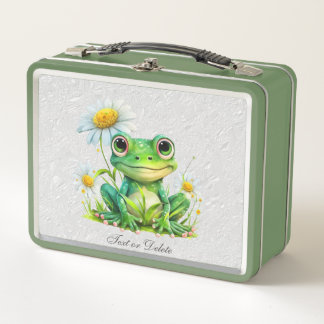 Floral Frog Metal Lunch Box
