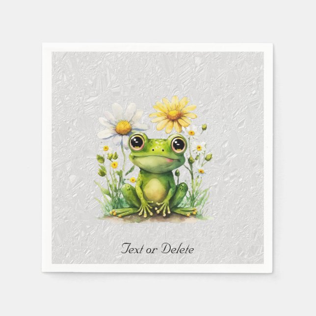 Floral Frog Napkins (Front)
