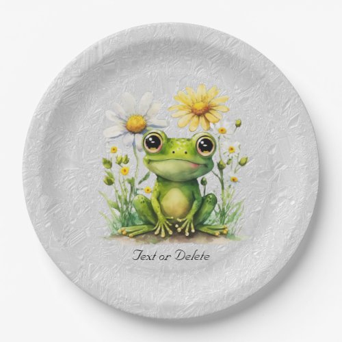 Floral Frog Paper Plate