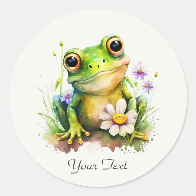 Floral Frog Sticker (Front)
