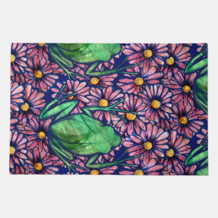Floral Froggy Green tree Frog Art Daisy            Doormat