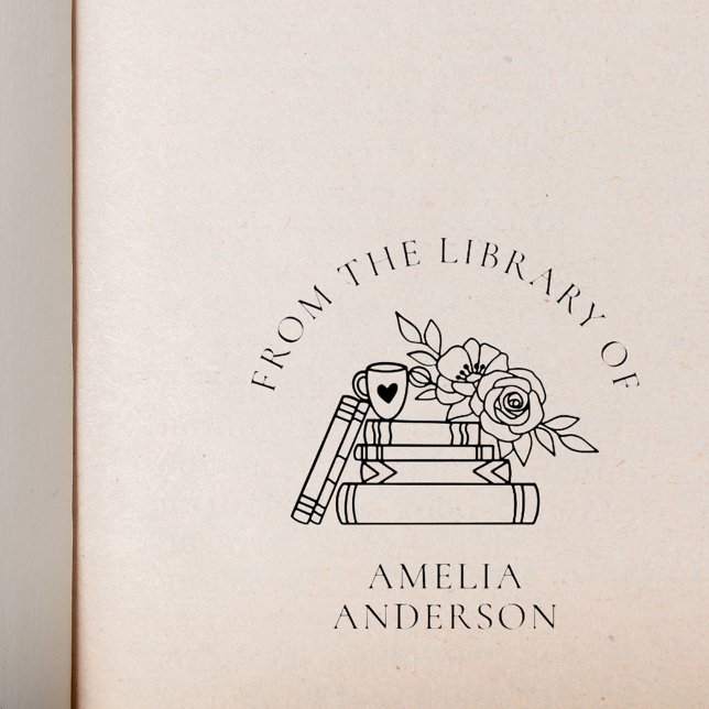 Floral From the Library of Custom Name Self-inking Stamp (Creator Uploaded)
