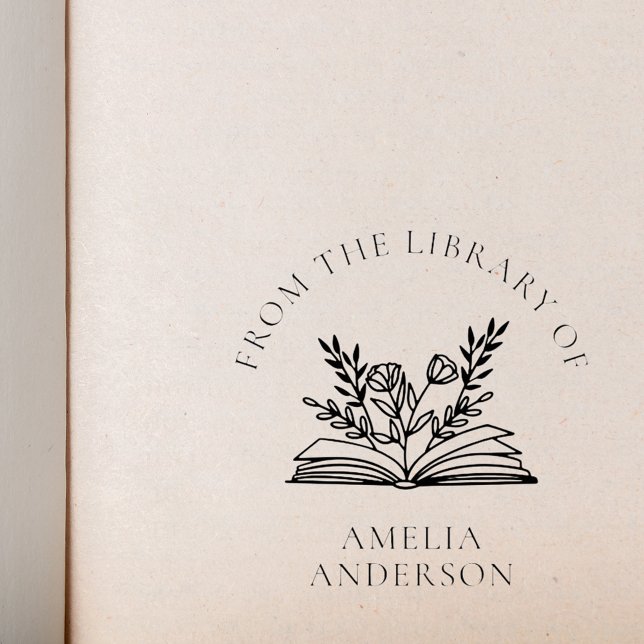 Floral From the Library of Custom Name Self-inking Stamp (Creator Uploaded)