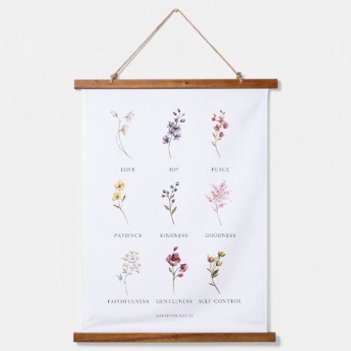 Floral Fruit of the Spirit Galatians 5 Poster Hang Hanging Tapestry