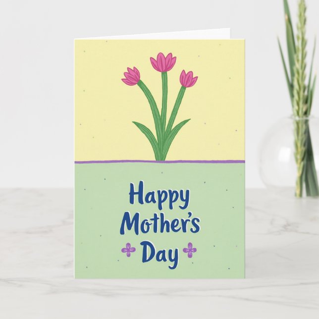 Floral Fuchsia Fields Card (Front)