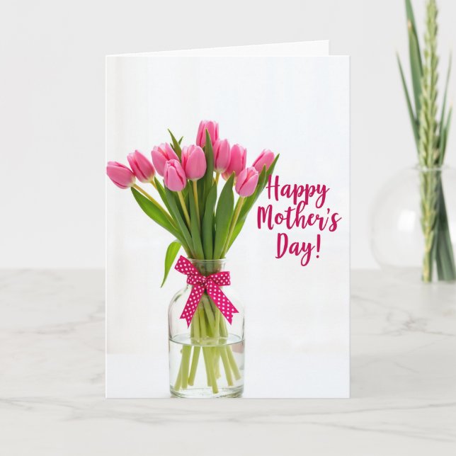 Floral Fuchsia Mothers Day Card (Front)
