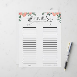 Floral Fun Musical Bridal Shower Game