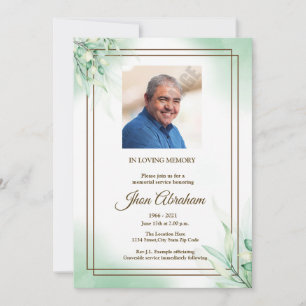 Floral Funeral Announcement Card