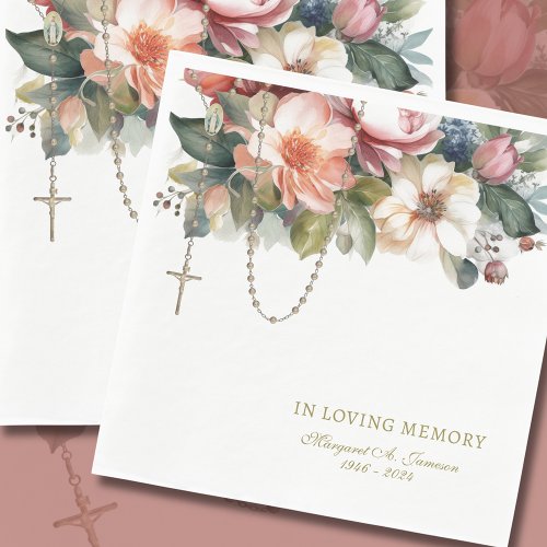Floral Funeral Catholic Rosary Memorial 