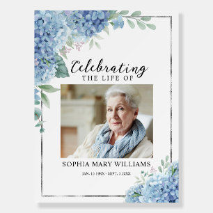 Floral Funeral Celebration of Life Welcome Sign