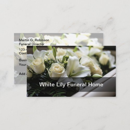 Floral Funeral Home Business Cards Design