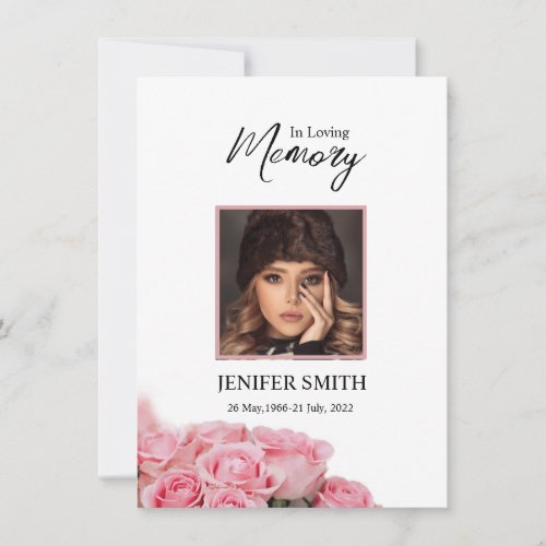 Floral Funeral Prayer Card