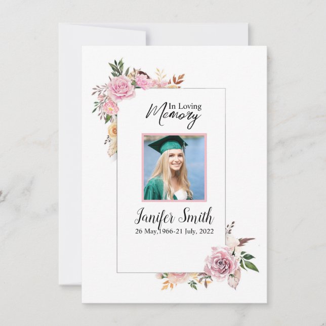 Floral Funeral Prayer Card Template (Front)