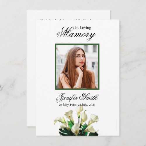 Floral Funeral Prayer Card Template