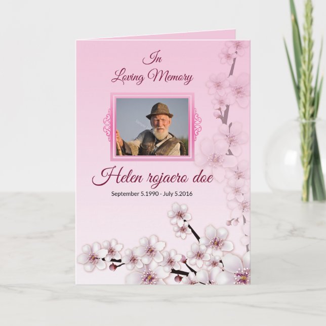 Floral Funeral Program Brochure Template (Front)