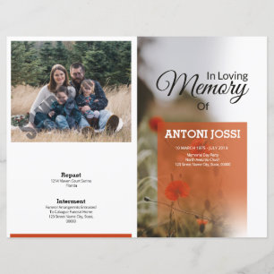 Floral Funeral Program Template