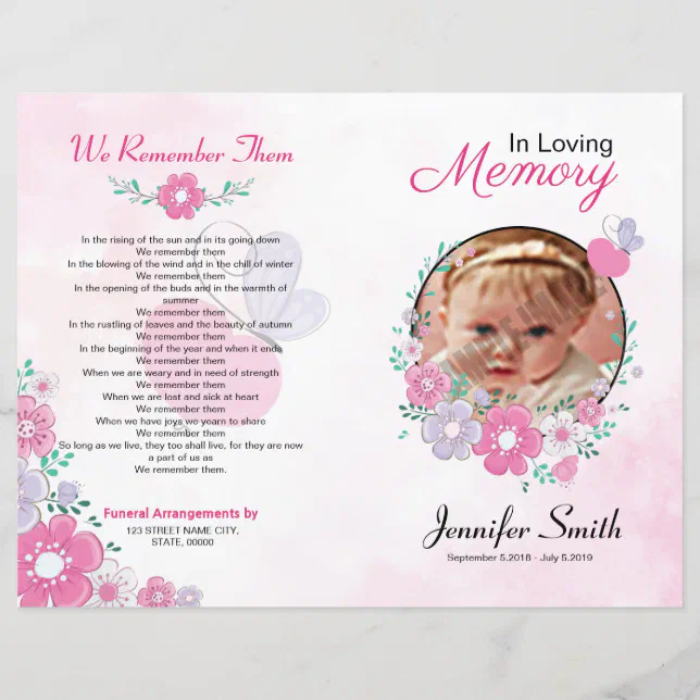 Funeral Desing Program Flowers Floral Funeral Program Template | Zazzle