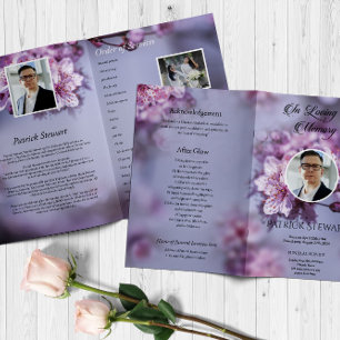 Floral Funeral Program Template