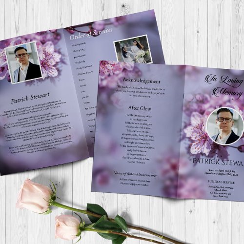 Floral Funeral Program Template