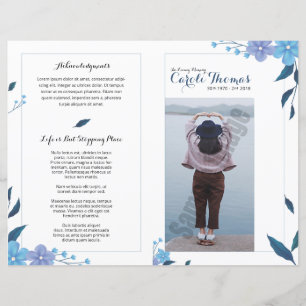 Floral Funeral Program Template