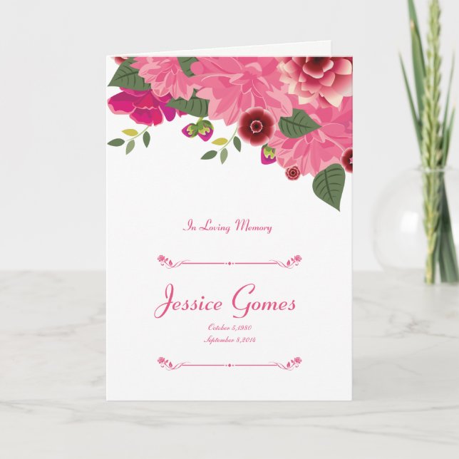 Floral Funeral Program Template (Front)