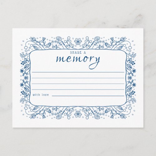 Floral Funeral Share a Memory Condolences Card