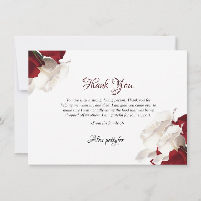 Floral Funeral Thank You Card (Front)