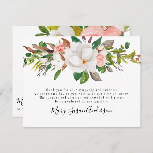 Floral Funeral Thank You Card