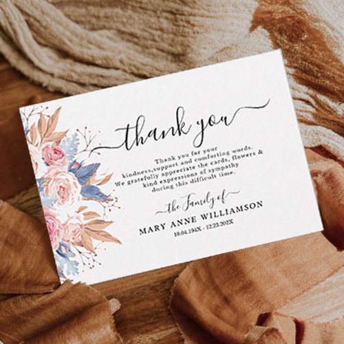 Floral Funeral Thank You Card
