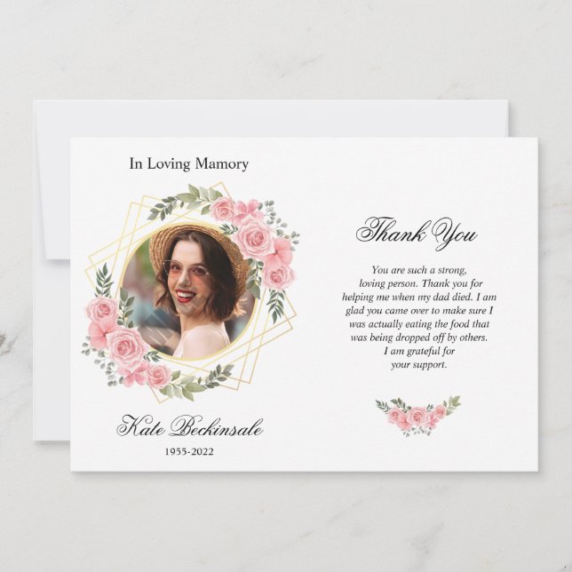 Floral Funeral Thank You Card (Front)