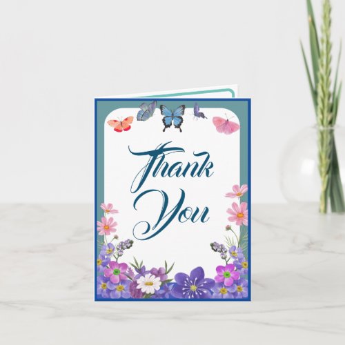 Floral Funeral Thank You Message Condolences Card