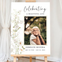 Floral Funeral Welcome Sign, Editable Memorial Wel