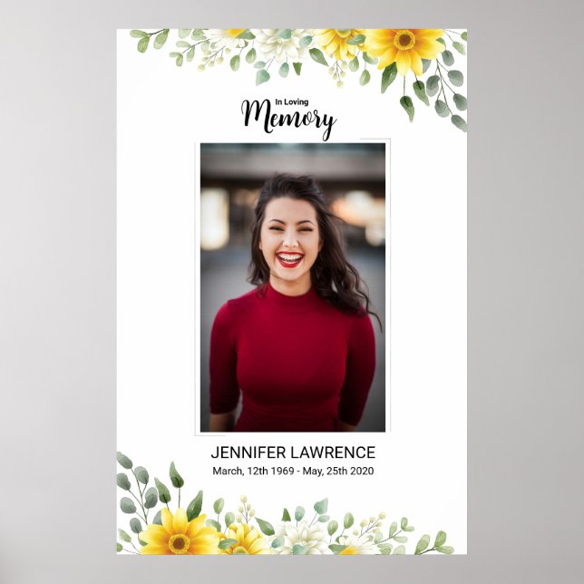 Floral Funeral Welcome Sign Template (Front)