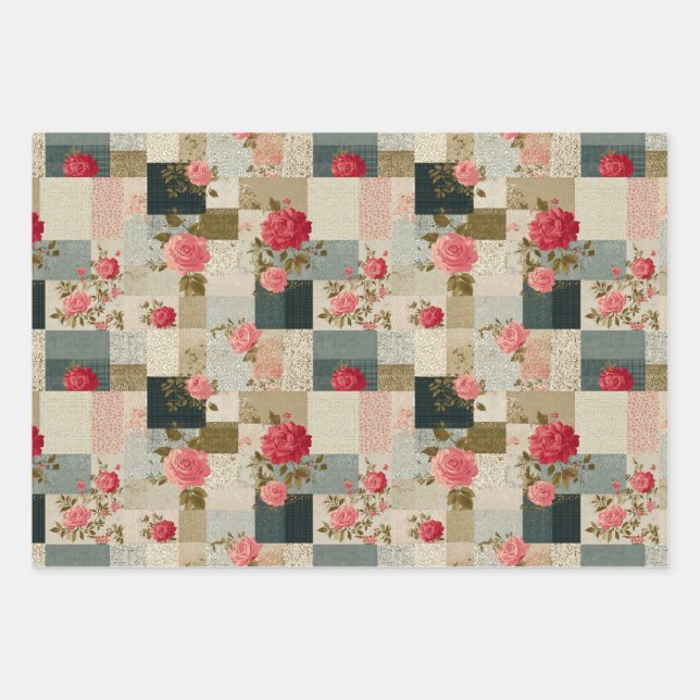 Floral Fushion Wrapping Paper Sheets (Front)