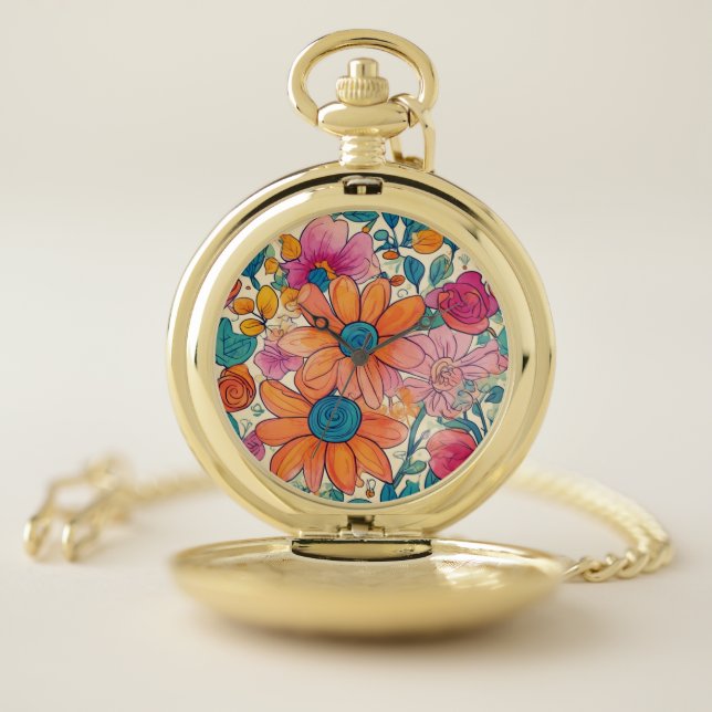 Floral Fusion I  Pocket Watch (Inside)