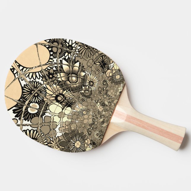 Floral Fusion: Stylish Millennial Infinity pattern Ping Pong Paddle (Side)