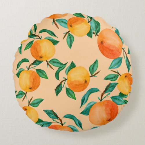Floral Fusion Watercolor Flower Symphony Round Pillow