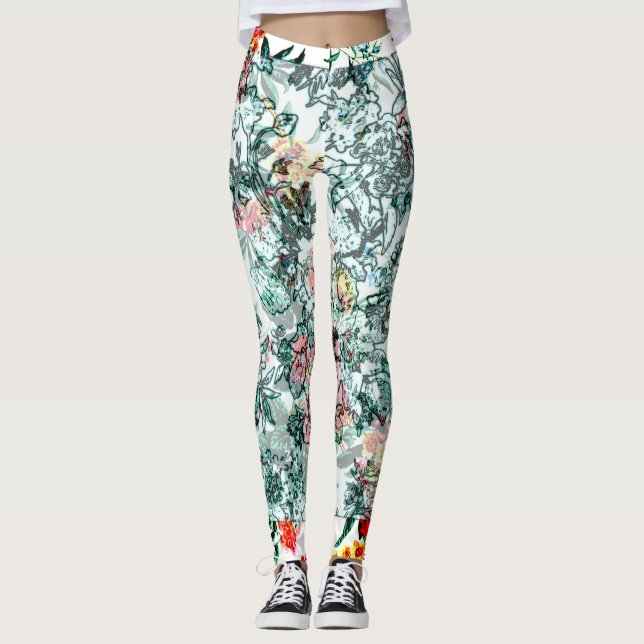 Floral Future Design Leggings (Front)