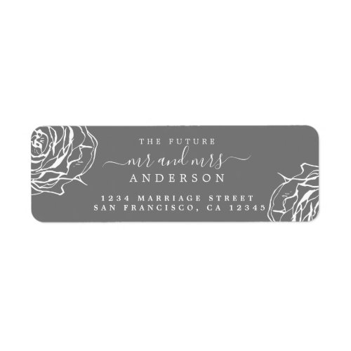 Floral Future Mr Mrs Gray Wedding Return Address Label