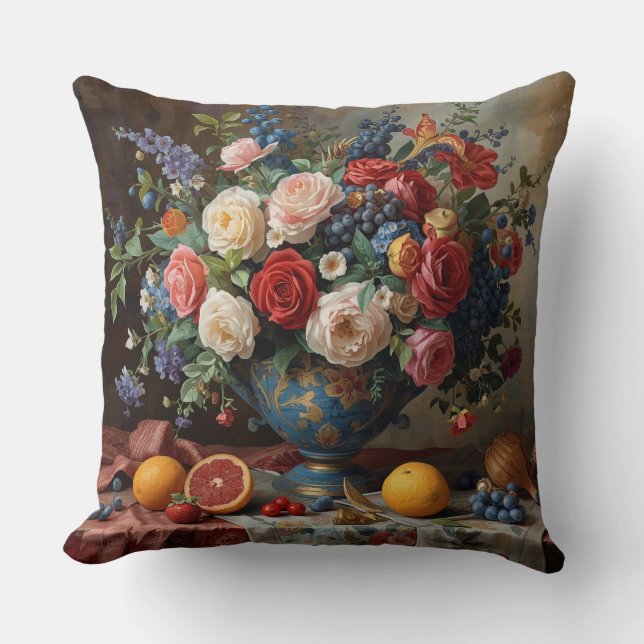 Floral Galore  Throw Pillow (Front)