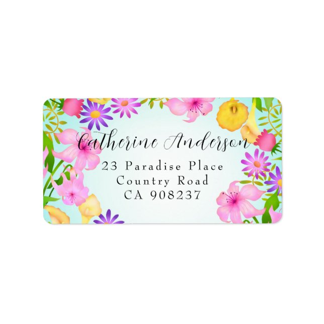Floral Garden Address Label (Front)