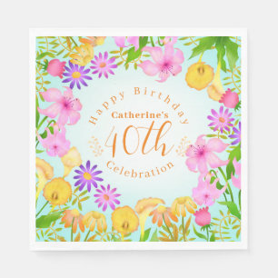 Floral Garden Aqua Napkins