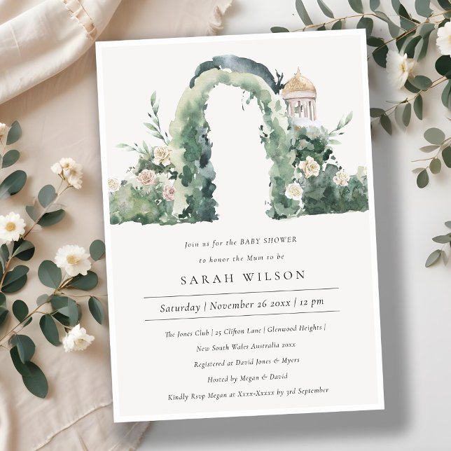 Floral Garden Arch Botanical Baby Shower Invite (Creator Uploaded)