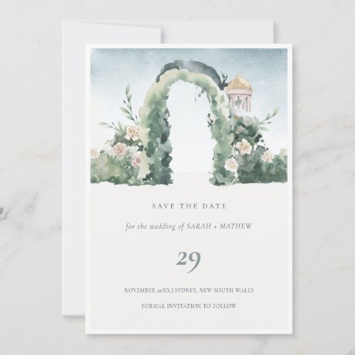 Floral Garden Arch Botanical Save the Date Card