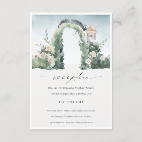 Floral Garden Arch Botanical Wedding Reception Enclosure Card